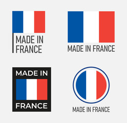 made in France icon set, French product labels