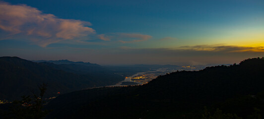 Sunset in Himalayas near Rishikesh, Uttarakhand, India