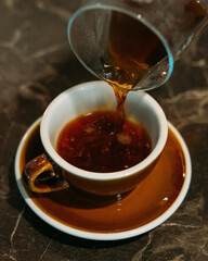Coffee in coffee, beverage preparation.