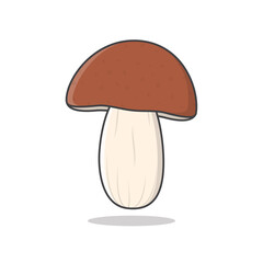 Mushroom Vector Icon Illustration. Brown Mushroom Flat Icon