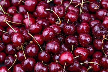Sweet fresh cherry background.