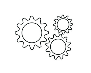 Cogwheel gear button icon. Vector illustration image. Isolated on white background.	