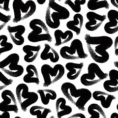 seamless simple pattern background with doodle heart , valentine card