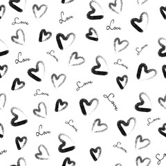 seamless pattern background with heart and love words , valentine card