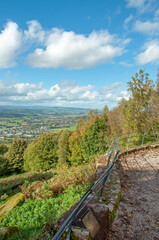 Fototapeta na wymiar Autumn landscape looking over into Monmouthshire, Wales, UK.