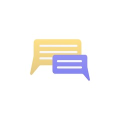 Speech bubbles. Vector icon of rectangle chat symbol. Flat design elements for communication, support, dialogue, business concept