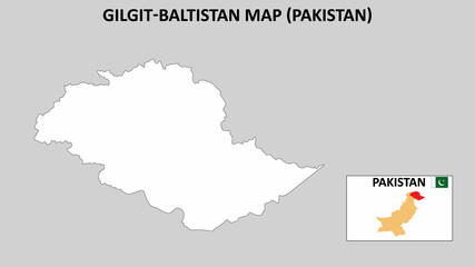 Gilgit Baltistan Map. Gilgit Baltistan Map Pakistan with white background and line map.