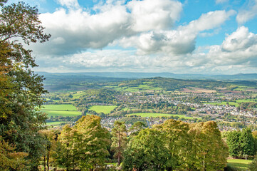 Autumn landscape looking over into Monmouthshire, Wales, UK.