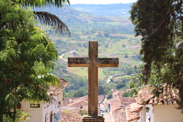Christian cross in Barichara, Colombia