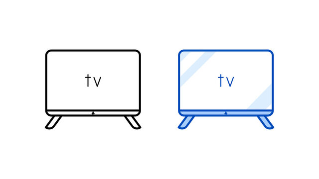 Modern television icon set. Linear and colored icon from Modern simple flat screen collection. ready as a template. Download simple linear smart monitor vector. white background.