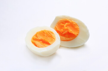 Boiled egg on a white background