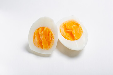Boiled egg on a white background