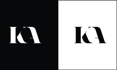 KA, AK Abstract letters logo monogram - obrazy, fototapety, plakaty