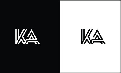 KA, AK Abstract letters logo monogram - obrazy, fototapety, plakaty