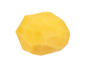 Peeled Potato. Isolated on White Background.