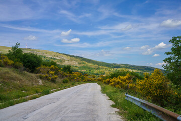 Landscape in Molise near Macchiagodena and Sant Angelo in Grotte