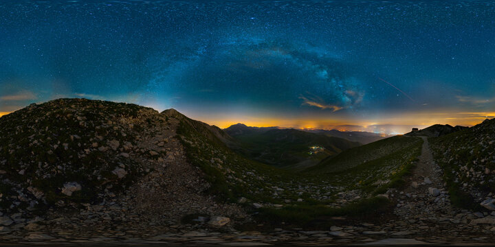 Milky Way Over Campo Imperatore And Duca Degli Abruzzi Refuge