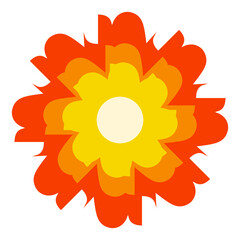 abstract orange flower on white background