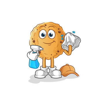 recommend clip art: cookie cleaner vector. cartoon character