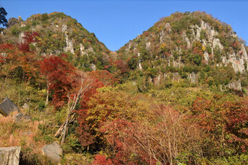 秋の深耶馬溪・鷲の巣山付近からの眺め