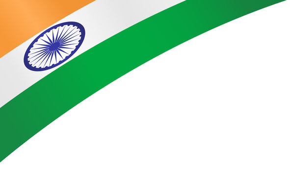 Corner waving India flag  isolated  on png or transparent background,Symbol of India,template for banner,card,advertising ,promote,and business matching country poster, vector illustration
