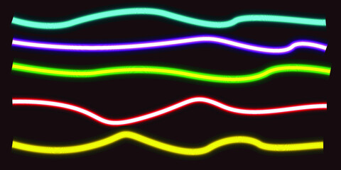 Neon lines collection . vector illustration