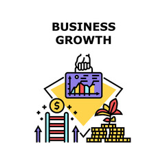 Business growth success. progress arrow. finance up. challenge market graph. abstract leadership career vector concept color illustration