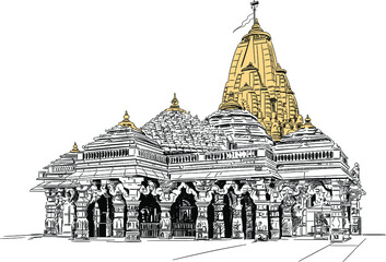 Ambaji Temple, Ambaji, Gujarat, India. - obrazy, fototapety, plakaty