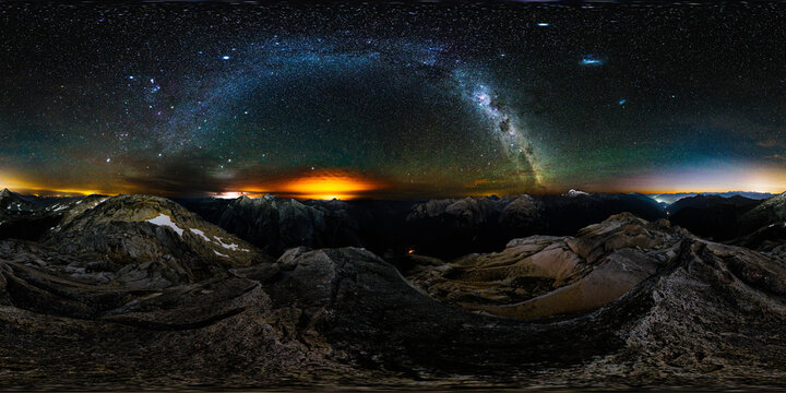 The Milky Way arching over Arco Iris, Los Lagos, Chile