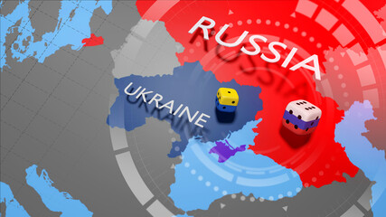 Ukraine crisis map. Ukraine and Russia military conflict. Geopolitical concept. - obrazy, fototapety, plakaty
