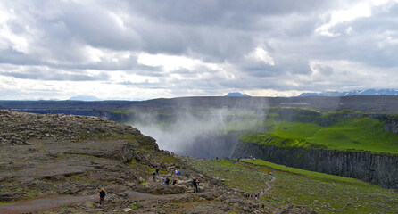 The Power and magic of powerful Iceland Dettifoss Waterfall Cascade