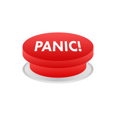 Panic push button, great design for any purposes. Flat design. Vector illustration.