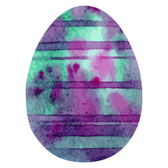 Vector watercolor illustration of easter egg.