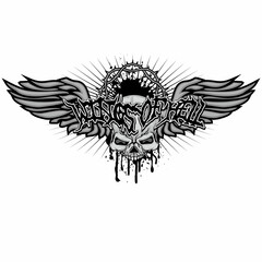Gothic sign with skull and wings, grunge vintage design t shirts
