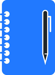 blue pen and paper symbol