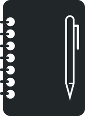 Notebook with pen icon vector, handbook icon 