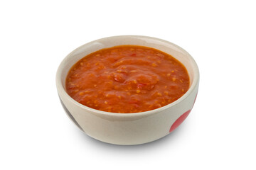 Thai Suki Sauce in a bowl isolated on white background with clipping path