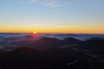 sunset in the mountains
