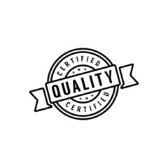 Certified quality business label stamp logo design template