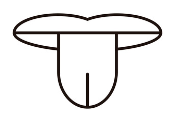 Icono negro de lengua sacando de una boca.