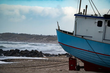Beach of norre vorupor, denmark
