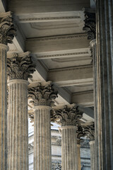 Old column with balusters close up