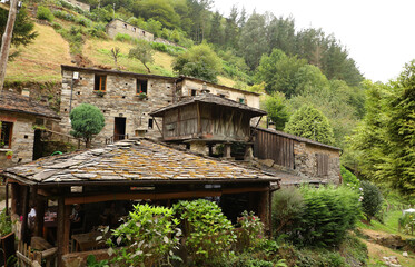 Conjunto etnográfico Os Teixois, Taramundi, Asturias, España.