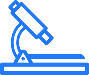 laboratory microscope blue icon vector on white bg