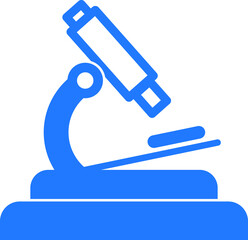 illustration of a blue microscope icon