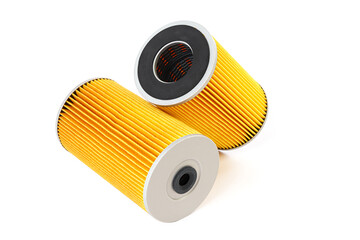 Auto parts accessories : Oil , fuel or air filter for engine car isolated on white background..