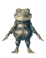 frog cartoon on sport outfit