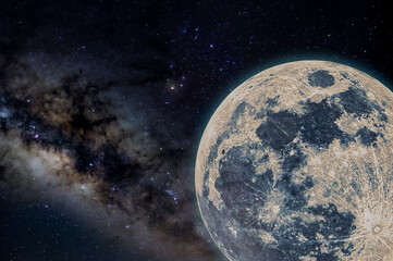 milkyway and full moon