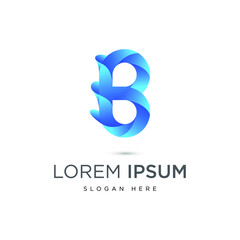 Awesome abstract b alphabet logo design. Font style, vector design template elements for your application or corporate identity.