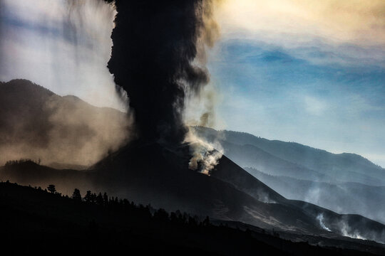 Volcán de cumbre vieja, La Palma, Islas Canarias, España.
